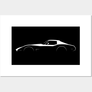 Chevrolet Corvette (C3 1974) Silhouette Posters and Art